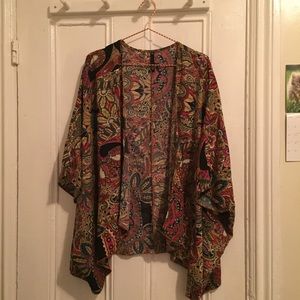 Leaf print kimono